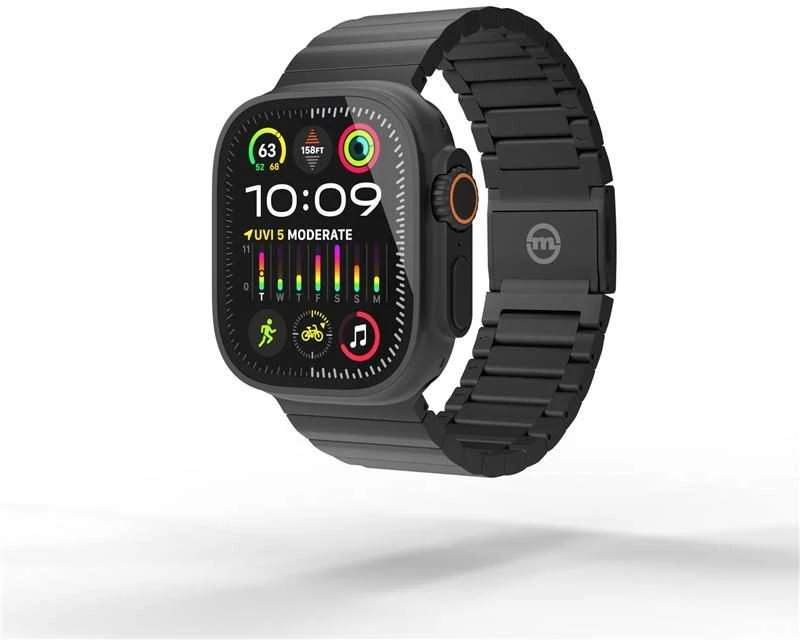 „Mobile Origin Watch“ titano dirželis, juodas - „Apple Watch“ 49 mm / 46 mm / 45 mm / 44 mm / 42 mm