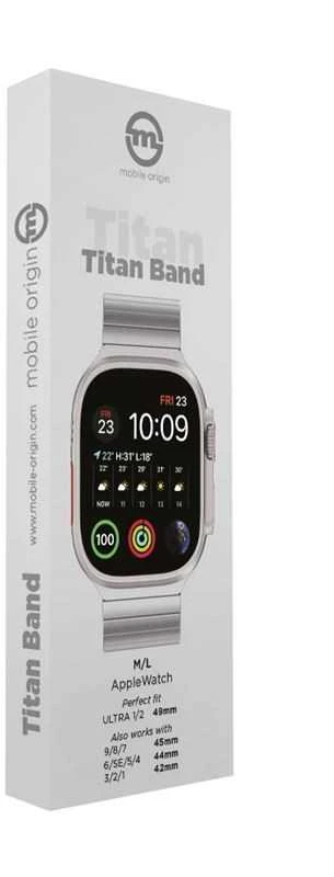 „Mobile Origin Watch“ titano dirželis, juodas - „Apple Watch“ 49 mm / 46 mm / 45 mm / 44 mm / 42 mm