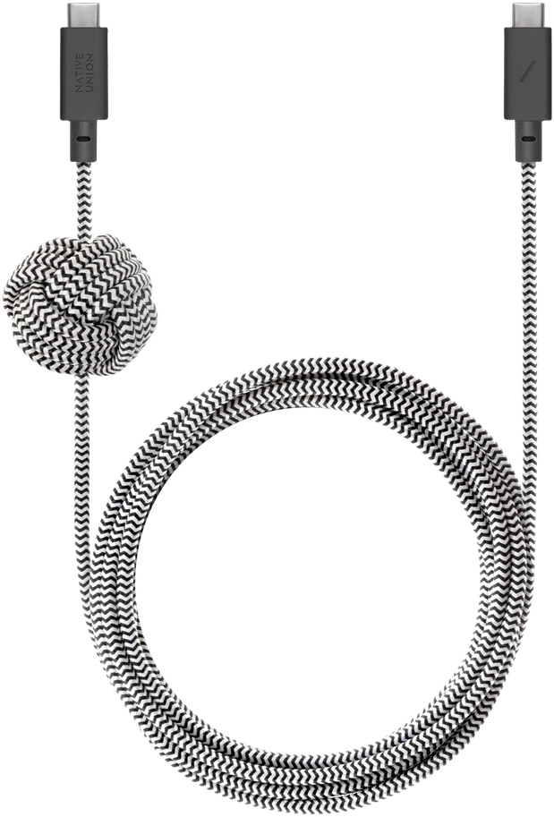 „Native Union Anchor“ kabelis 240 W – USB-C kabelis – USB-C, 3 m (zebras)