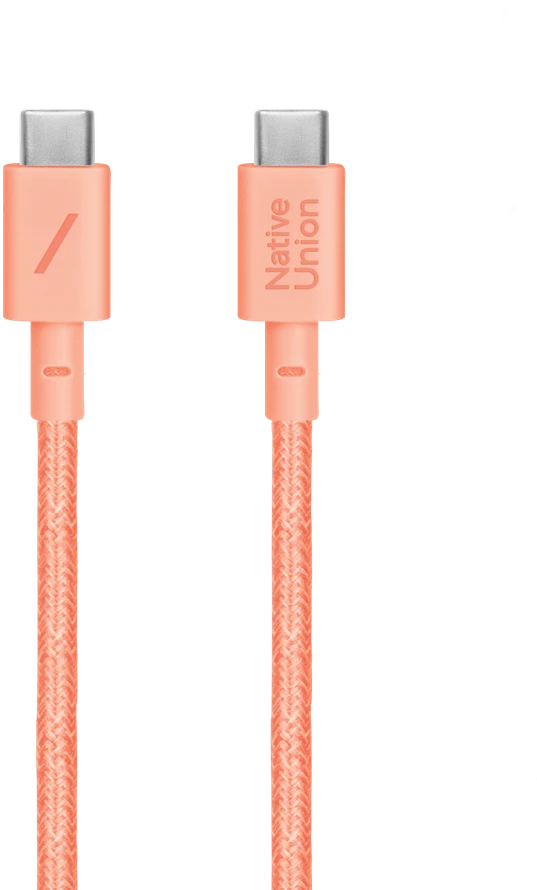 Native Union diržinis kabelis (USB-C - USB-C) 1,2 m, abrikosinis