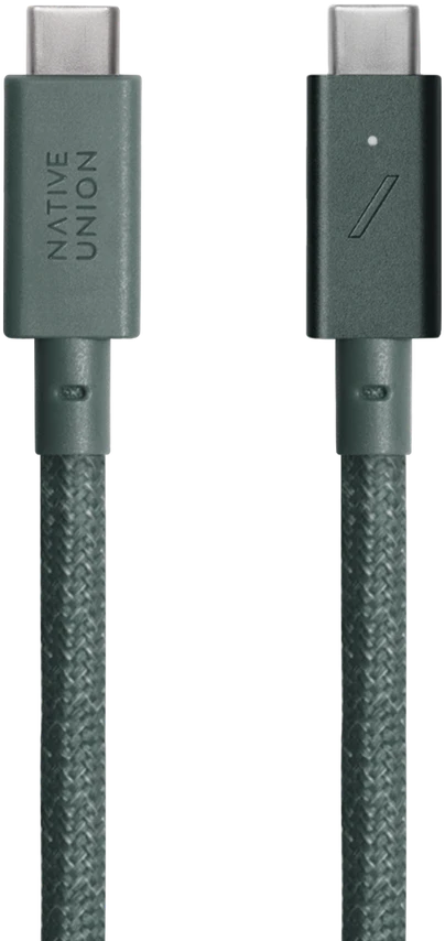 Native Union Belt Cable Pro 240W - kabelis USB-C - USB-C, 2,4 m (žalias)