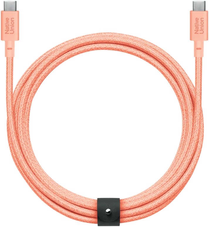 Native Union Belt Cable XL 100W - USB-C kabelis - USB-C, 3 m (abrikoso spalvos)