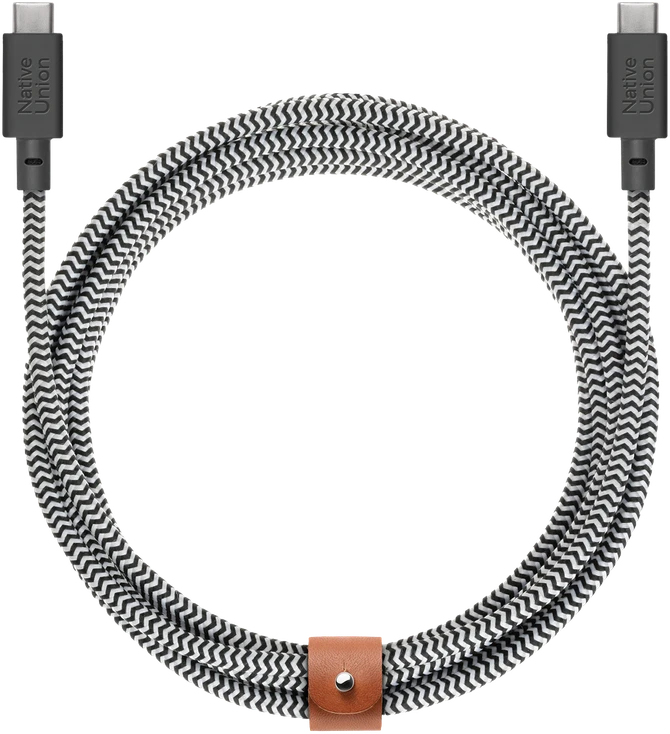 Native Union Belt Cable XL 100W - USB-C kabelis - USB-C, 3 m (zebra)