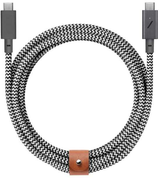 Native Union kabelis su dirželiu C-C PRO 2.4m 240W, zebros raštas