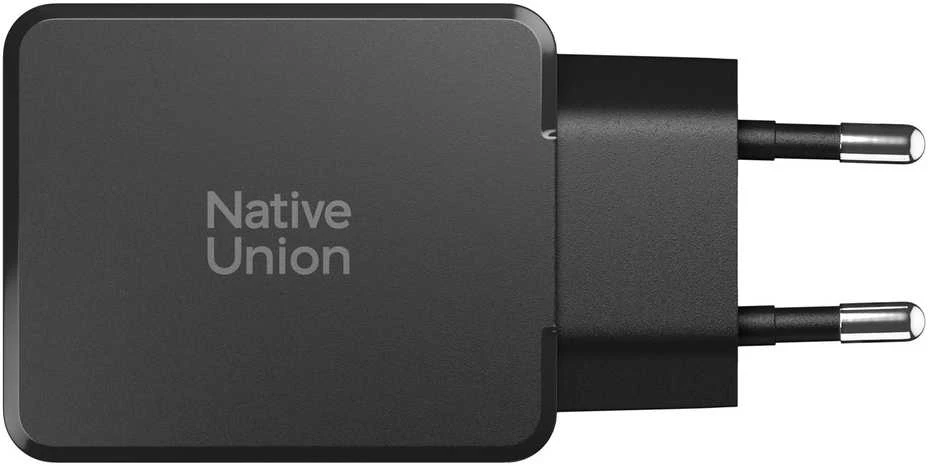 Native Union Kišeninis GaN įkroviklis PD 65W (2x USB-C), juodas