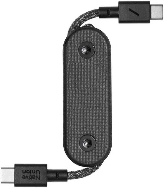 Native Union Pocket Cable - kabelis USB-C - USB-C, 17 cm (juodas)