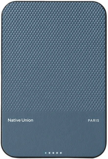 Native Union (Re)Classic magnetinis išorinis akumuliatorius Qi2 5000 mAh – tamsiai mėlynas