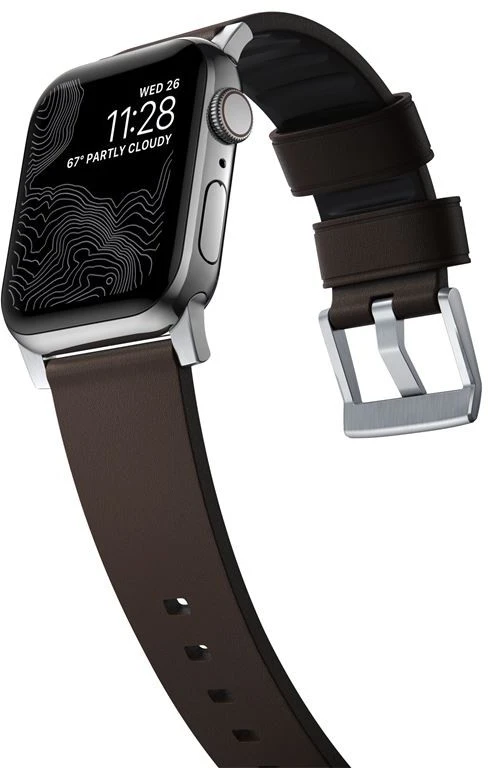 Nomad Aktyvus dirželis Pro rudas, sidabrinis - Apple Watch 49mm/46mm/45mm/44mm/42mm