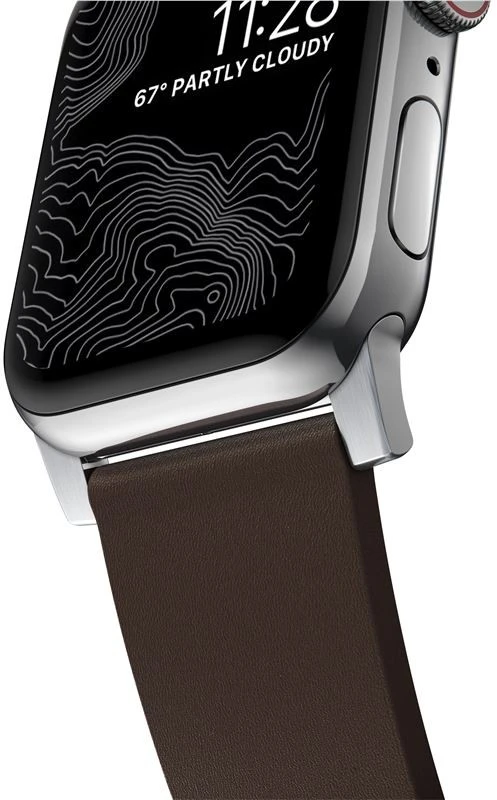 Nomad Aktyvus dirželis Pro rudas, sidabrinis - Apple Watch 49mm/46mm/45mm/44mm/42mm
