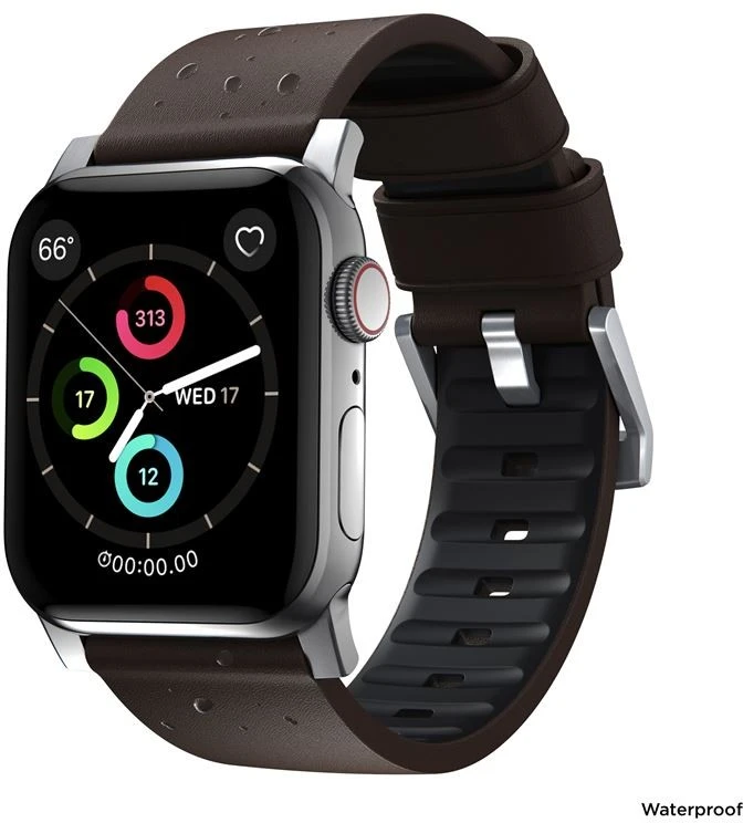 Nomad Aktyvus dirželis Pro rudas, sidabrinis - Apple Watch 49mm/46mm/45mm/44mm/42mm