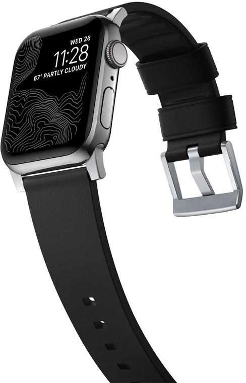 Nomad Active Strap Pro Juodas, sidabrinis - Apple Watch 49mm/46mm/45mm/44mm/42mm