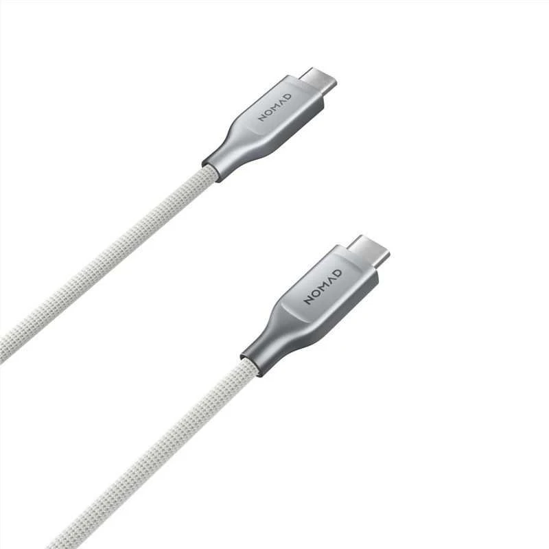 Nomad Kevlaro laidas, USB-C į USB-C, 1.5m, baltas
