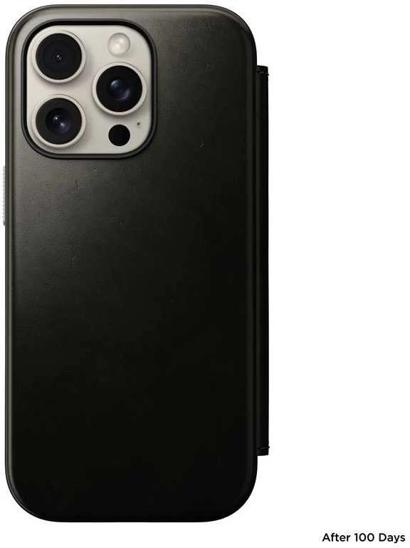 Dėklas Nomad Leather Folio, žalias chrome - iPhone 16 Pro