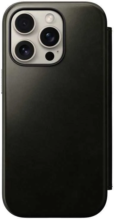 Dėklas Nomad Leather Folio, žalias chrome - iPhone 16 Pro