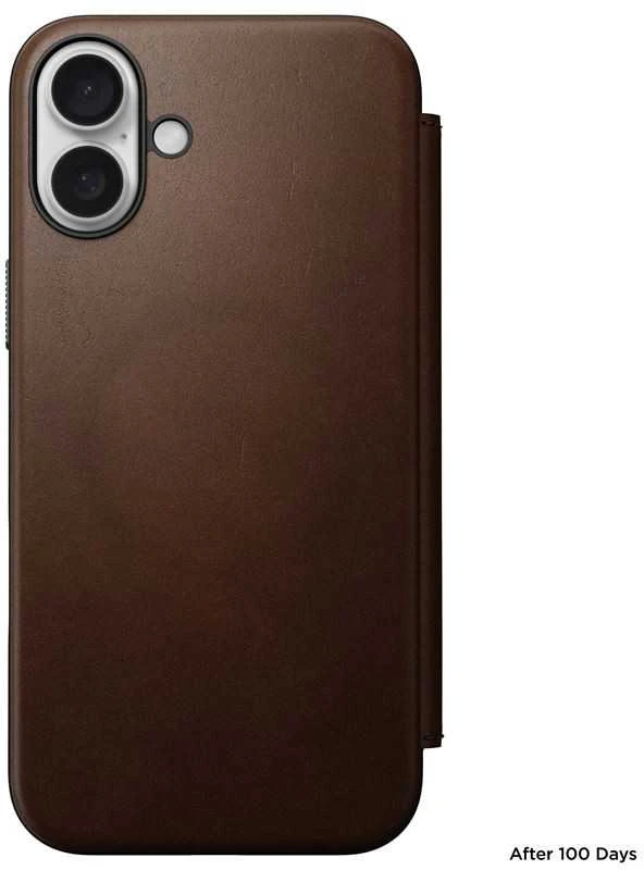 Nomad Modernus odinis dėklas, imbiero spalvos – „iPhone 16 Plus“