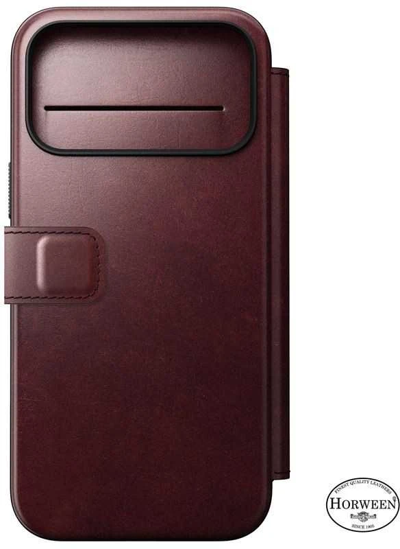 „Nomad Modern“ odinis dėklas, bordo spalvos („Horween“) – „iPhone 17 Pro Max“