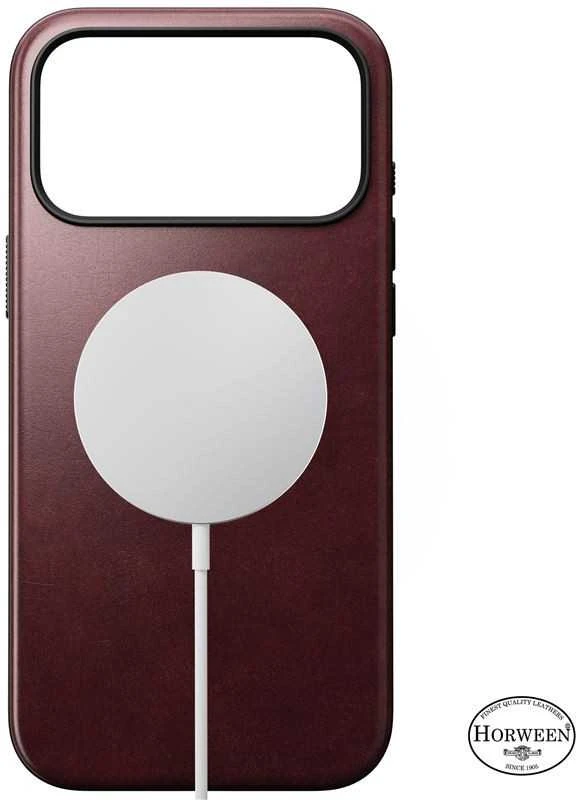 Nomad Modern Odinis dėklas, burgundy (Horween) - iPhone 17 Pro Max