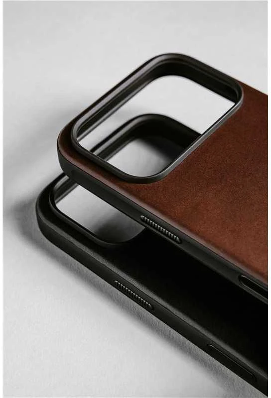 Nomad Modern Odinis dėklas, rustic ruda (Horween) - iPhone 17 Pro Max