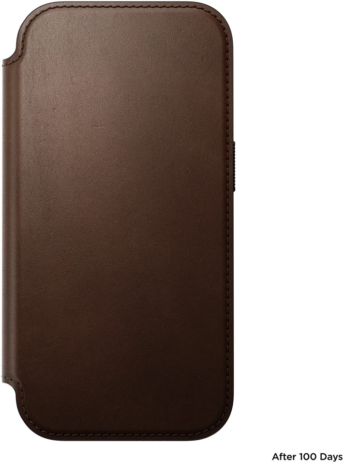 Dėklas Dėklai ir apvalkalai - Flip Nomad Modern Leather Folio, ruda – iPhone 18 Pro/17 Pro