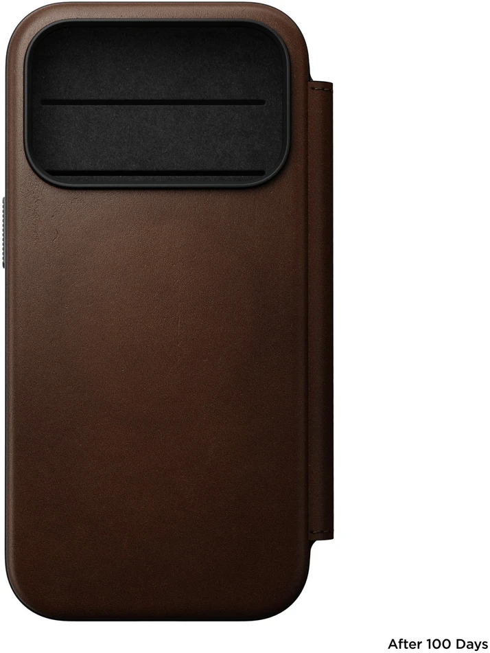 Dėklas Dėklai ir apvalkalai - Flip Nomad Modern Leather Folio, ruda – iPhone 18 Pro/17 Pro