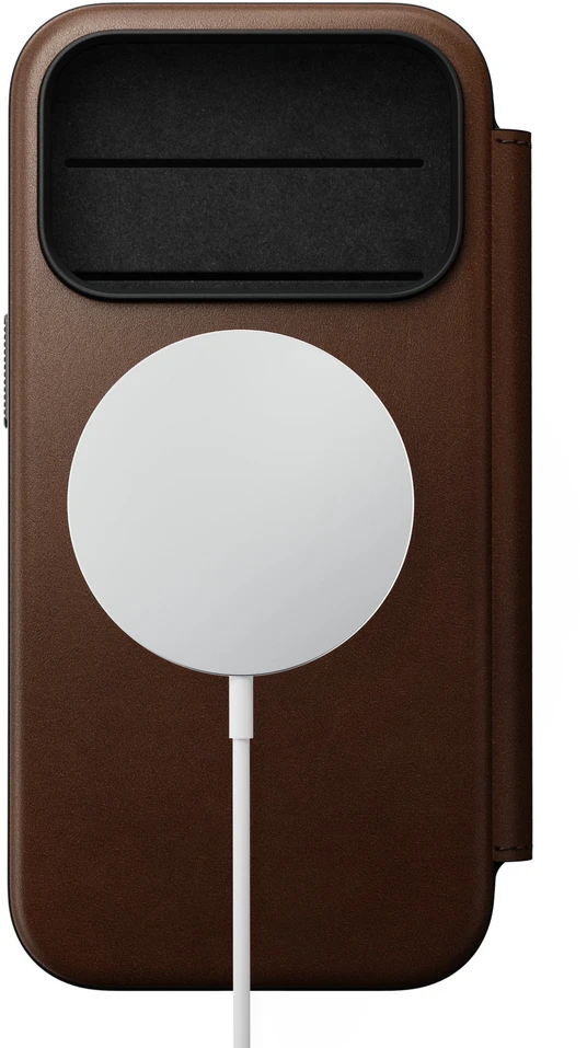 Dėklas Dėklai ir apvalkalai - Flip Nomad Modern Leather Folio, ruda – iPhone 18 Pro/17 Pro