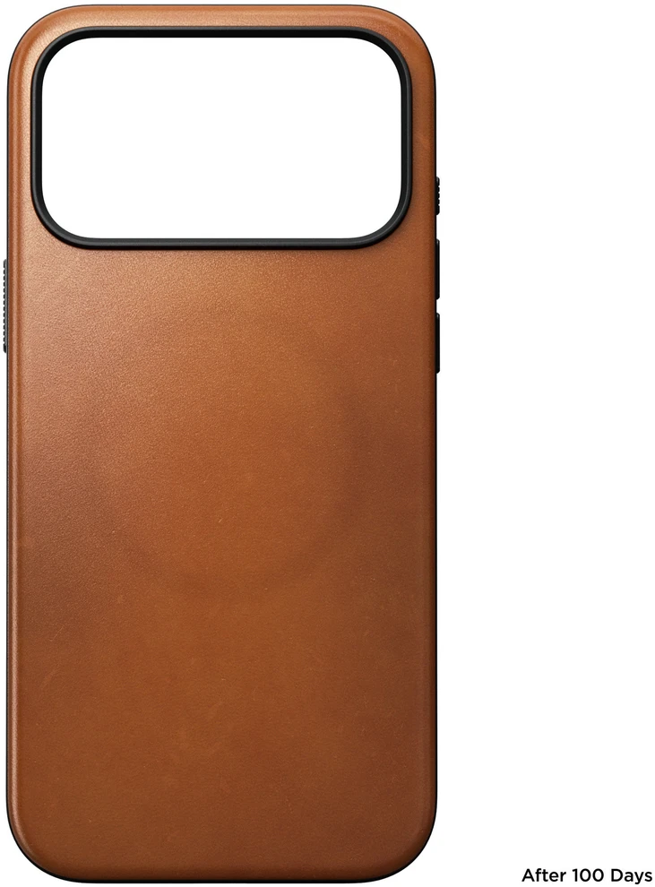 Nomad Modernus odinis dėklas, balno rudos spalvos (Horween) - skirta iPhone 18 Pro Max/17 Pro Max