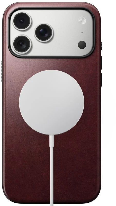 Nomad Modern odinis dėklas, bordo (Horween) – iPhone 17 Pro Max