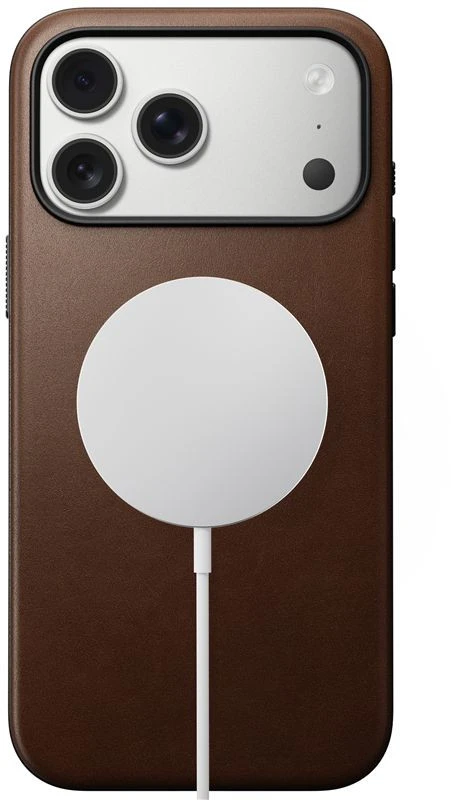 Nomad Modern Leather dėklas, rudos spalvos – iPhone 17 Pro Max