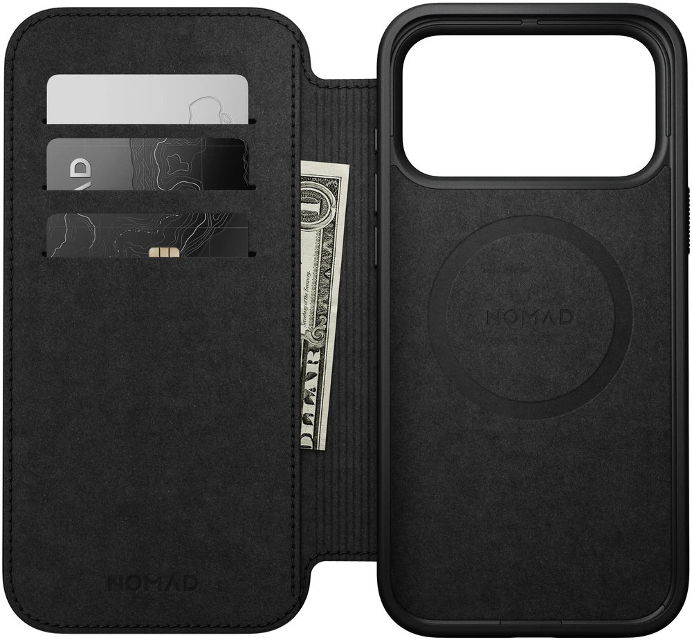 Dėklai ir viršeliai - Flip Nomad Modern odinis dėklas-knygelė, english tan – iPhone 18 Pro Max/17 Pro Max