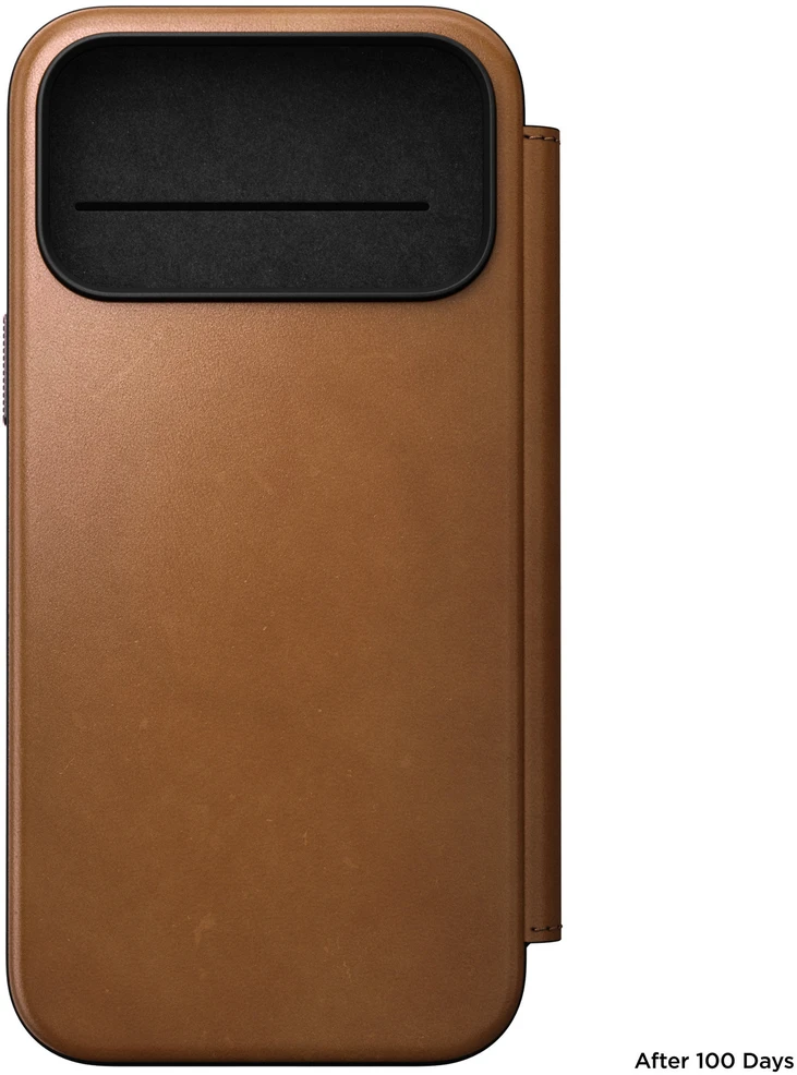 Dėklai ir viršeliai - Flip Nomad Modern odinis dėklas-knygelė, english tan – iPhone 18 Pro Max/17 Pro Max