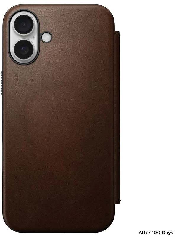 Nomad Modern Leather dėklas, rudos spalvos – iPhone 16 Plus