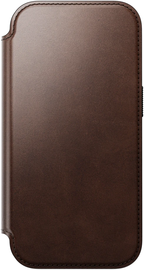 Dėklai ir viršeliai – "Flip Nomad Modern Leather Folio" atlenkiamas dėklas, rustic ruda (Horween) – iPhone 18 Pro/17 Pro dėklas