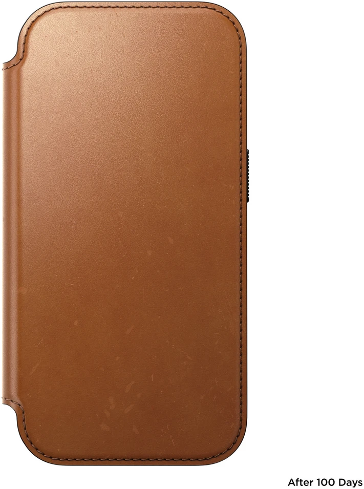 Dėklai ir viršeliai - Flip Nomad Modern odinis dėklas-knygelė, saddle (Horween) – iPhone 18 Pro/17 Pro