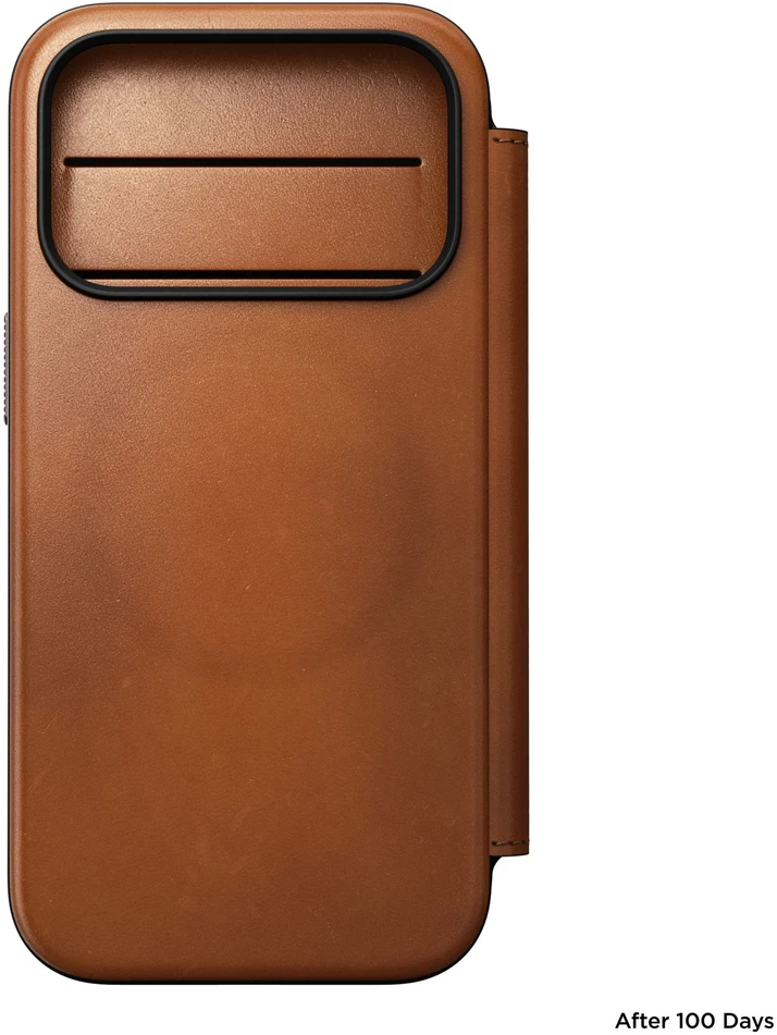 Dėklai ir viršeliai - Flip Nomad Modern odinis dėklas-knygelė, saddle (Horween) – iPhone 18 Pro/17 Pro