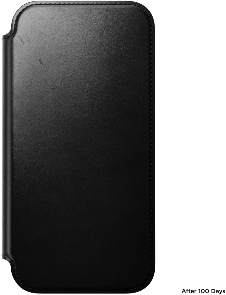 Nomad Modernus odinis folio tipo dėklas, juodas (Horween) - iPhone 18 Pro Max/17 Pro Max