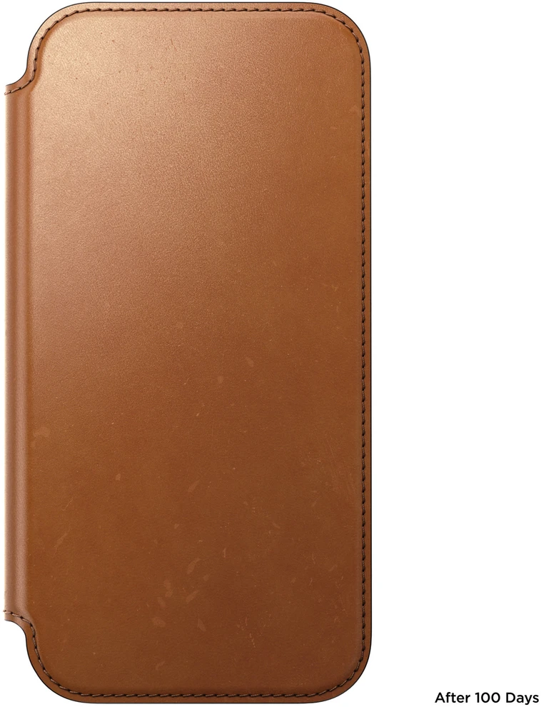 Dėklai ir viršeliai – „Flip Nomad Modern“ odinis „Folio“ dėklas, balno spalvos („Horween“) – iPhone 18 Pro Max/17 Pro Max