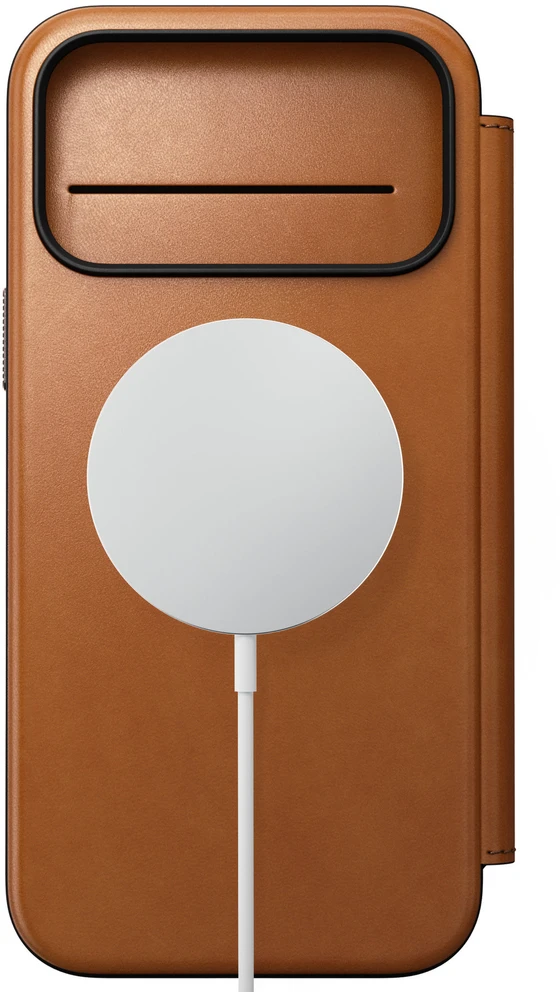 Dėklai ir viršeliai – „Flip Nomad Modern“ odinis „Folio“ dėklas, balno spalvos („Horween“) – iPhone 18 Pro Max/17 Pro Max