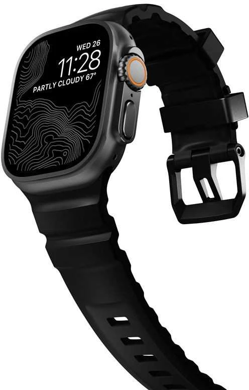 Nomad „Rocky Point“ dirželis, anglies juodumo/juodas – AW 46 mm/49 mm