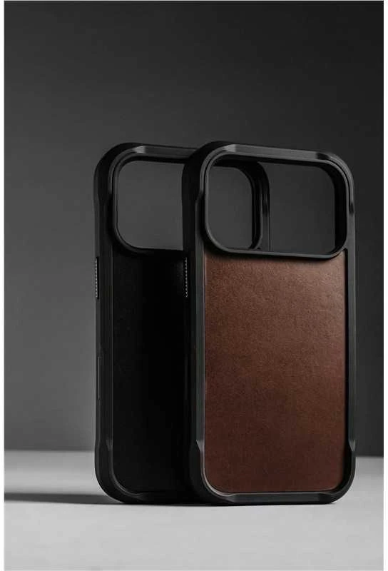 Nomad Rugged Odinis dėklas, juodas (Horween) - iPhone 17 Pro Max