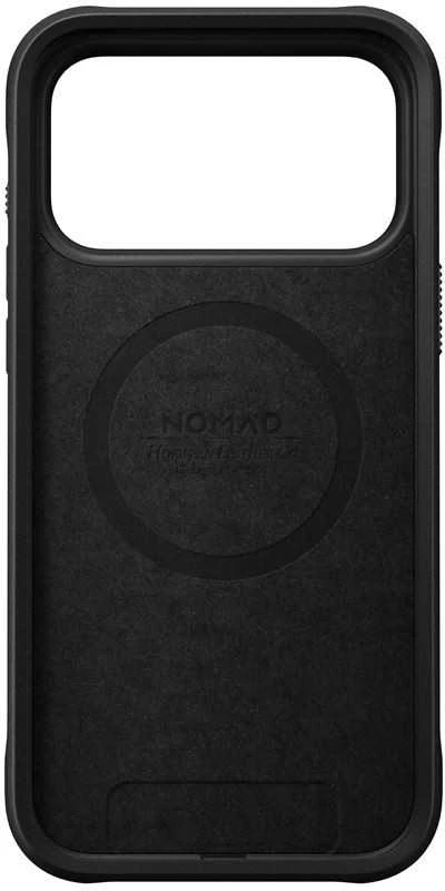 Nomad Rugged Odinis dėklas, juodas (Horween) - iPhone 17 Pro Max