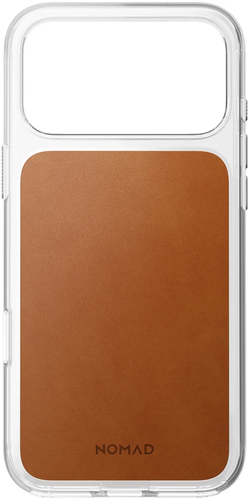 Nomad skaidrus odinis dėklas, balno ruda (Horween) - iPhone 18 Pro Max/17 Pro Max