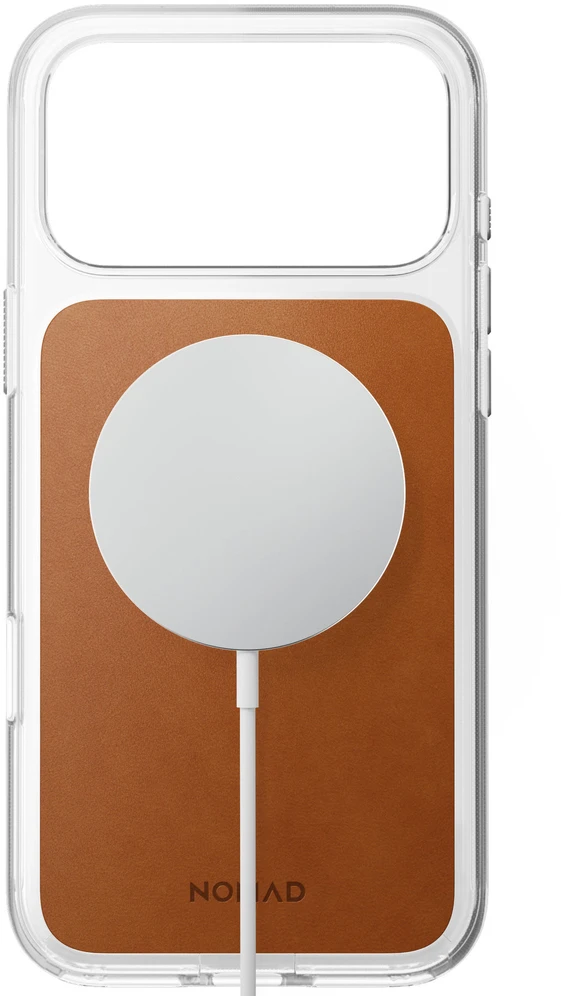 Nomad skaidrus odinis dėklas, balno ruda (Horween) - iPhone 18 Pro Max/17 Pro Max