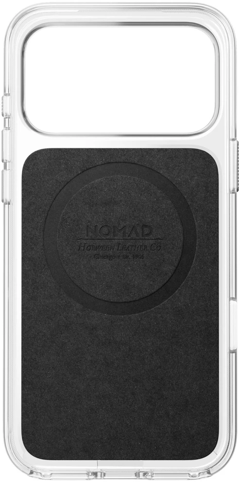Nomad skaidrus odinis dėklas, balno ruda (Horween) - iPhone 18 Pro Max/17 Pro Max