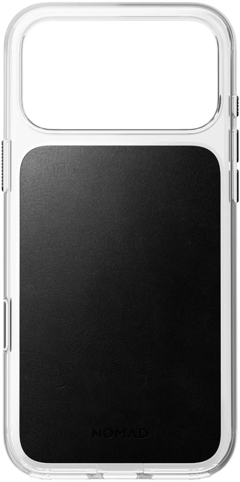 Nomad skaidrus odinis dėklas, juodas (Horween) - iPhone 18 Pro Max/17 Pro Max