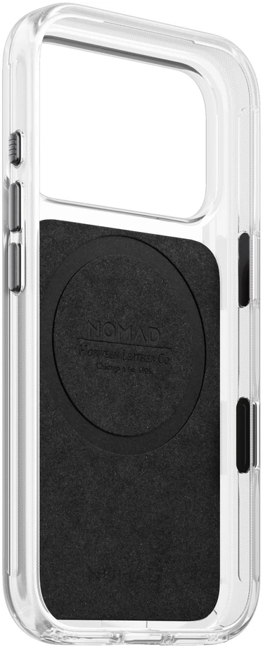 Nomad Skaidrus odinis dėklas, rustinė ruda (Horween) - iPhone 18 Pro/17 Pro