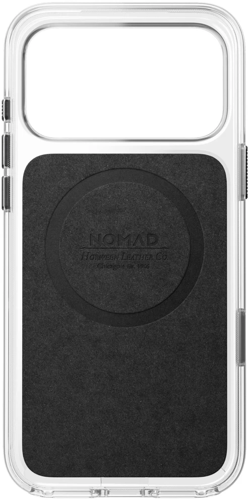 Nomad skaidrus odinis dėklas, sendinto rudumo (Horween) - iPhone 18 Pro Max/17 Pro Max