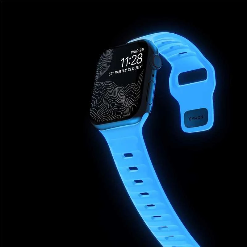 Apyrankė Nomad Sport Strap, Ice Mėlyna Glow - Apple Watch 42mm/41mm/40mm/38mm