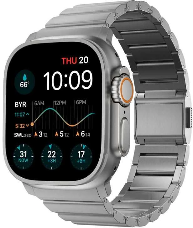 Nomad Titano apyrankė, natūrali - Apple Watch 49mm/46mm/45mm/44mm/42mm