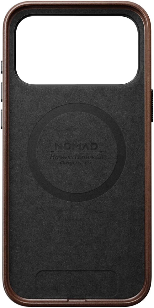 Burga Nomad Traditional odinis dėklas, rustic ruda (Horween) – iPhone 18 Pro Max/17 Pro Max
