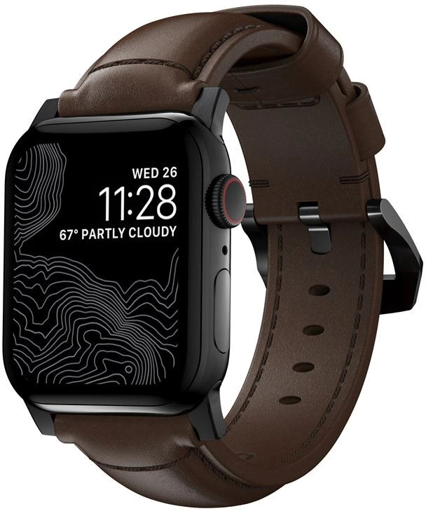Nomad Išmaniojo laikrodžio Apple odinis dirželis, Rudos spalvos, 42/44mm